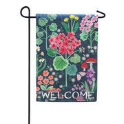 Geranium Welcome Garden Flag