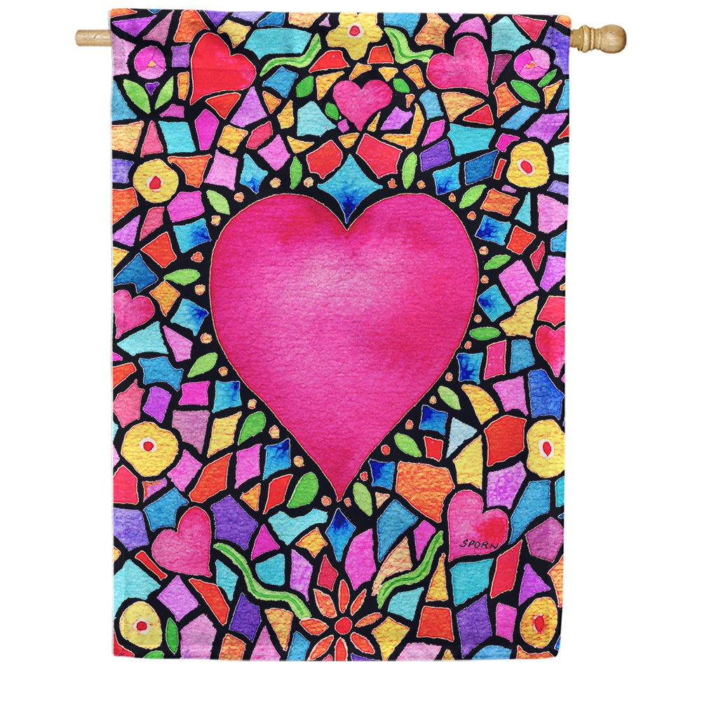 Toland House Flag - Kaleidoscope Heart