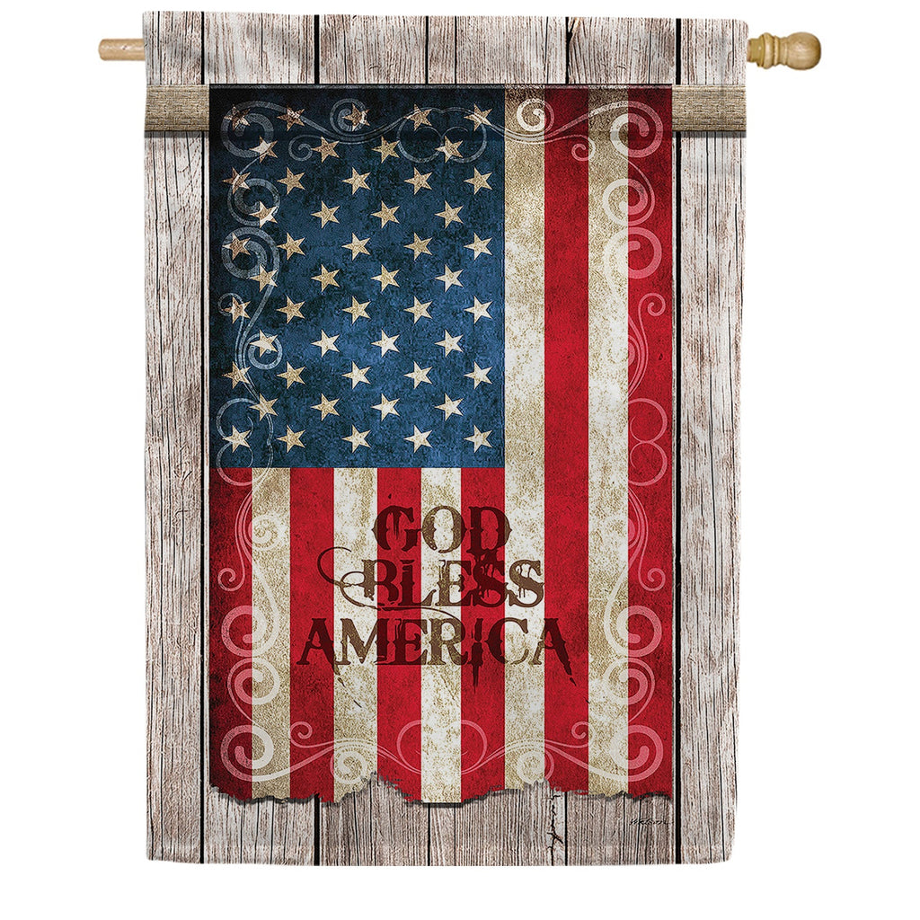 Toland God Bless America House Flag