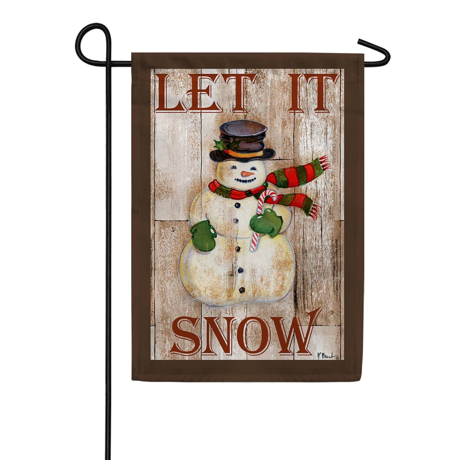 Toland Rustic Snowman Garden Flag